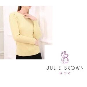 🎩🗝️ NWT $120 Julie Brown Heart of Gold Knit Spencer Top - Medium